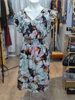 NY Floral Print Midi Dress